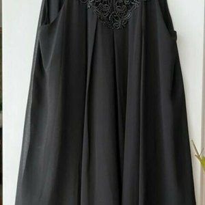 Les Petites Collection Womens Silk Sleeveless Dress Black Size L